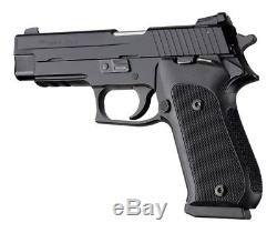 Hogue Sig P220 Single Action Only, Checkered Aluminum G10, Grip Panels, Black