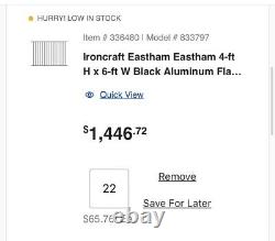 Ironcraft Eastham 4-ftHx6-ft W Black Aluminum Fence Panels, Posts and Gates