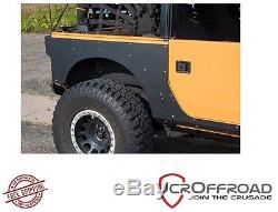 JCR Offroad Rear Aluminum QP Armor (Fender Delete) Black 07-17 Jeep JKU 4 DR