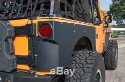 JCR Offroad Rear Aluminum QP Armor (Fender Delete) Black 07-17 Jeep JKU 4 DR