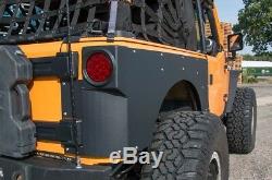 JCR Rear Aluminum QP Armor (Fender Delete) 07-18 Jeep JK 2D with 6 Stretch -BLACK