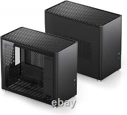 JONSBO D30 Black Mini Micro ATX Tower Computer Case, Aluminum Panel, Glass Side