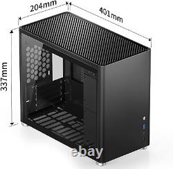 JONSBO D30 Black Mini Micro ATX Tower Computer Case, Aluminum Panel, Glass Side