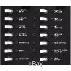 Larson Blk Aluminum 240v 50hz Ac European Electrical Boat Breaker Switch Panel