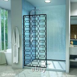 Linea Maze 34 in. W x 72 in. H Single Panel Frameless Shower Door Satin Black