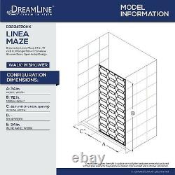 Linea Maze 34 in. W x 72 in. H Single Panel Frameless Shower Door Satin Black
