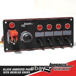 Longacre 52-44869 Alum. Flip-Up Ignition Switch Panel, Black
