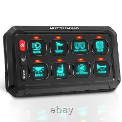 MICTUNING RGB 8 Gang Switch Panel Wireless LED Light Bar Relay System Marine Boa