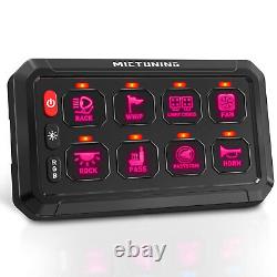 MICTUNING RGB 8 Gang Switch Panel Wireless LED Light Bar Relay System Marine Boa