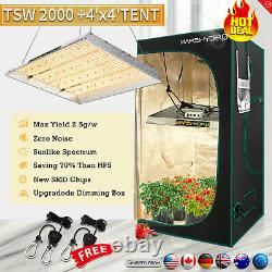 Mars Hydro TSW 2000W LED Grow Light Plant Indoor Lamp Panel+ 4'x4' Grow Tent Kit