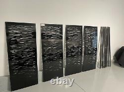 Metal Privacy Panel Set Of 4 -Laser Cut Powder Coated Aluminum 24 x 60 Black