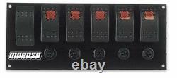 Moroso Switch Panel Flat Surface Mount Incl. Five on/off Lighted Switches 74180