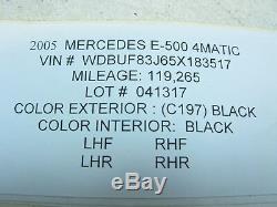 OEM BLACK 03-09 Mercedes W211 E320 E500 E55 AMG E550 Hood Panel Assembly