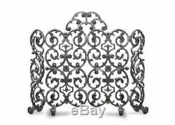 Ornamental Designs 2-Panel Avalon Fireplace Screen with Arch and Sides Bronze