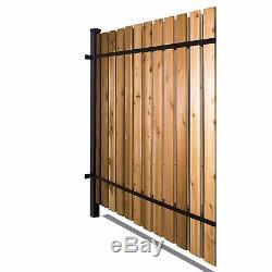 Outdoor Barrier 6 x 8 Ft Black Powder-Coat Aluminum Corner Post Fence Panel Kit
