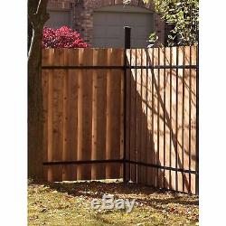 Outdoor Barrier 6 x 8 Ft Black Powder-Coat Aluminum Corner Post Fence Panel Kit