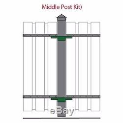 Outdoor Barrier 6 x 8-Ft Black Powder-Coat Aluminum Middle Post Fence Panel Kit