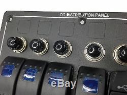 Pactrade Marine Car RV Bus Truck 4 Gang Aluminum Blue LED Switch Panel USB Power