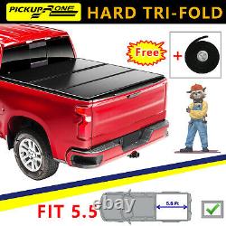 Pickupzone Tonneau Cover Hard Tri-Fold For 2009-2021 Ram 1500 new body 5.5FT