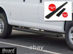 Premium 6 Black iBoard Side Steps Fit 03-22 Chevy Express GMC Savana