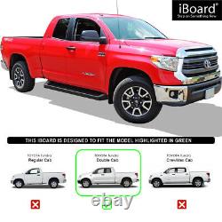 Premium 6 Black iBoard Side Steps Fit 07-21 Toyota Tundra Double Cab