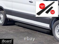 Premium 6 Black iBoard Side Steps Fit 15-22 Ford Transit Full Size Van