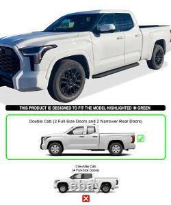 Premium 6 Black iBoard Side Steps Fit 22-23 Toyota Tundra Double Cab