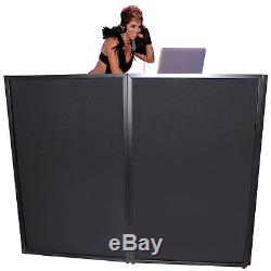 ProX XF-4X3048B Black Aluminum 4 Panel DJ Booth LED Facade & Bag