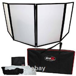 ProX XF-4X3048B Black Aluminum 4 Panel DJ Booth LED Facade & Bag idjnow
