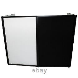 ProX XF-4X3048B Black Aluminum 4 Panel Scrim DJ Facade w White Shelves & Bag