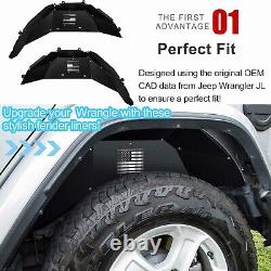 Rear Inner Fenders Liner Kit Fender Flares Aluminum for Jeep Wrangler JL 18-20