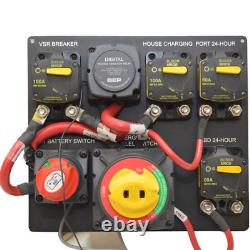 Rinker Boat Battery Switch Panel 11 1/4 x 10 Inch Black Aluminum
