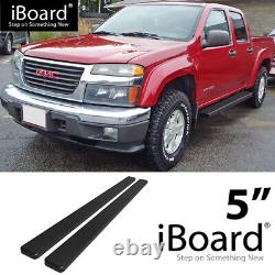 Running Board 5in Aluminum Black Fit Chevy Colorado GMC Canyon Crew Cab 04-12