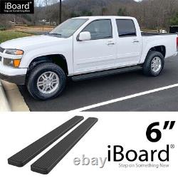 Running Board 6in Aluminum Black Fit Chevy Colorado GMC Canyon Crew Cab 04-12