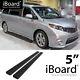 Running Board Side Step Nerf Bars 5in Aluminum Black Fit Toyota Sienna 11-20