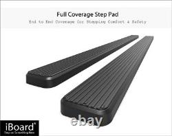 Running Board Step 6in Aluminum Black Fit Ford F150 Super Cab & 17-22 F250 15-23