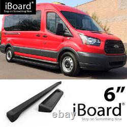 Running Board Style Step 6in Aluminum Black Fit Ford Transit Full Size Van 15-22
