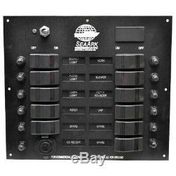 Seaark Black 11 X 9 5/8 Inch Aluminum Illuminated Boat Switch Breaker Panel