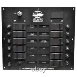 Seaark Black 11 X 9 5/8 Inch Aluminum Illuminated Boat Switch Breaker Panel