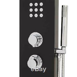Signature Hardware Breeden Thermostatic Shower Panel with Hand Shower in Black