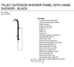 Signature Hardware Tilley Outdoor Shower Panel with Hand Shower Black