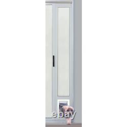 Small White Aluminum Pet Patio Door Standard Slider Dog Cat Access Panel 5X7Inch