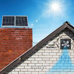 Solar Powered Attic Ventilator Gable Roof Vent Fan &Folding Solar Panel &Battery