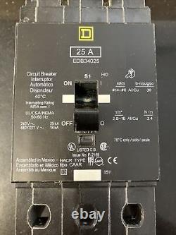 Square D Circuit Breaker 3P 600V 25A EDB34025