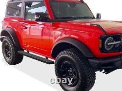 Stain Black 4 iBoard Side Step Nerf Bar Fit 21-22 Ford Bronco SUV 2-Door