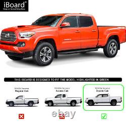 Stain Black 6 iBoard Side Nerf Bar Fit 05-22 Toyota Tacoma Double Cab Crew Cab
