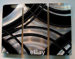 Statements2000 3D Metal Wall Art Panels Black Silver Abstract Decor by Jon Allen