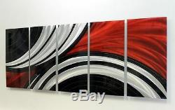 Statements2000 3D Metal Wall Art Panels Black Silver Red Painting by Jon Allen