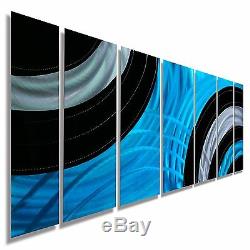 Statements2000 3D Metal Wall Art Panels Blue Black Silver Modern Decor Jon Allen