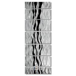 Statements2000 3D Metal Wall Art Panels Modern Silver Black Painting Jon Allen